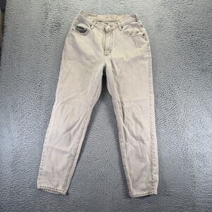 Vintage Lee Riveted Jeans Women's 26x28‎ Beige Cotton Denim Tapered Leg Workwear